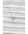 Pirinç Gümüş Renk Minimal Kutup Yıldızı Model Kadın Kolye