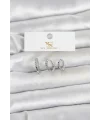 Pirinç Gümüş Renk Nazarlı Model 3lü Kadın Küpe