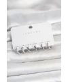 Pirinç Gümüş Renk Yılan Model Kadın Küpe Seti