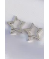 Pirinç Gümüş Renk Yıldız Küpe
