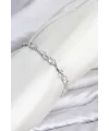 Pirinç Gümüş Renk Zirkon Taşlı Çiçek Model Kadın Bileklik