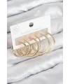 Pirinç Halka Model Gold Renk Kadın Set Küpe
