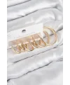 Pirinç Halka Model Gold Renk Kadın Set Küpe