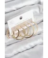Pirinç Halka Model Gold Renk Kadın Set Küpe