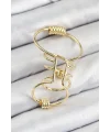 Pirinç Halkalı Model Gold Renk Kıkırdak Küpe