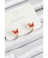 Pirinç Kelebek Model Gold Renk Çocuk Küpe
