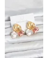 Pirinç Lotus Model Kadın Küpe