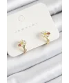 Pirinç Papatya Model Gold Renk Çocuk Küpe
