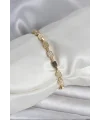 Pirinç Zirkon Taşlı Gold Renk Kadın Bileklik