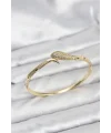 Pirinç Zirkon Taşlı Yılan Model Kadın Kelepçe Bileklik