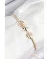 Pirinç Zirkon Taşlı Yıldız Model Gold Renk Kadın Bileklik
