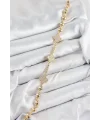 Pirinç Zirkon Taşlı Yonca Model Gold Renk Kadın Bileklik
