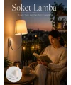 Priz Lambası Esnek Kollu Yatak Başı Aydınlatma