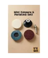 Profesyonel 50mm Mini Zımpara & Parlatma Seti: Keçe Flap Disk Kauçuk Tutucu & Şaft - 4 Parça