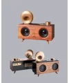 Retro Gramafon Bluetooth Hoparlör Çift Stereo Sesli FM Radyo Destekli