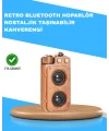 Retro Radyo Tasarım Bluetooth Hoparlör 1800mAh Uzun Çalma Süresi