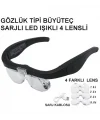 Şarjlı Gözlük Büyüteç  4 Farklı Lens 11537dc