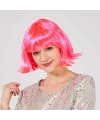 Şeker Pembe Renk Parti Peruğu Küt Saç