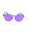 Sert Mika Oval Şekilli Çerçevesiz Mor Gözlük Retro Parti 5x14 Cm