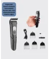 Sessiz Motorlu Kablosuz Kullanımlı Şarjlı Saç ve Sakal Kesme Makinesi – Taraklı Set