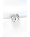 Silver Renk Ayarlanabilir Çizgili Bombe Yüzük