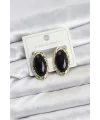 Siyah Badem Model Vintage Kadın Küpe