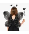 Siyah Kelebek Kız Seti – 50 Cm Kelebek Kanadı, Taç Ve Asa
