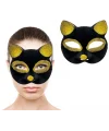 Siyah Renk Gold Simli Süet Kaplama Kedi Maskesi 18x14 Cm