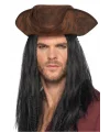 Siyah Saçlı Kaptan Korsan Şapkası