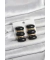 Siyah Vintage Model Gold Renk Kadın Küpe