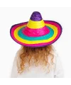 Sombrero Meksika Şapkası Renkli Örme Hasır Çocuk Boy
