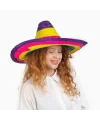 Sombrero Meksika Şapkası Renkli Örme Hasır Çocuk Boy