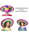 Sombrero Meksika Şapkası Renkli Örme Hasır Çocuk Boy