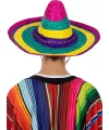 Sombrero Meksika Şapkası Renkli Örme Hasır Yetişkin Boy