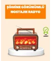 Şömine Alev Işıklı Solar Bluetooth Hoparlör – 7W Güçlü Ses FM Radyo