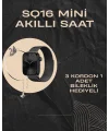 SQ-16 Mini Series 10 Akıllı Saat | Şık ve Hafif Tasarım 3 Kordon Seçeneği
