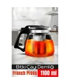 Süzgeçli French Press Cam Demlik 1100 Ml Bitki Çayı Demliği