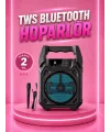 Taşınabilir 6.5” Bluetooth Hoparlör USB TF Kart Mikrofonlu Şarjlı Sistem