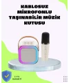 Taşınabilir Karaoke Mikrofon Seti Bluetooth Hoparlörlü