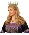 Taşlı Rönesans Kostümlü Kraliyet Ortaçağ Altın Kraliçe Prenses Tacı