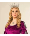 Taşlı Rönesans Kostümlü Kraliyet Ortaçağ Gümüş Kraliçe Prenses Tacı