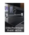 Turk Metal Etek Pantolon Eşarp Kıskaçlı Askı 8 Adet