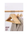 Turk Natural Ahşap Elbise Askısı 12 ADET Montague Design