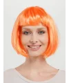 Turuncu Renk Küt Parti Peruğu Kısa Takma Saç