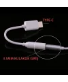 Type-C 3.5mm Kulaklık Dönüştürücü Aparat Aux Çevirici Adaptör-(5775)
