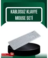 USB Alıcılı Kablosuz Klavye Mouse - Geniş Uyumluluk Sessiz Tuşlar