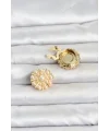 Vintage Model Gold Renk Düğme veya Manşet Broşu