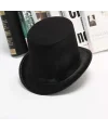 Yetişkinler İçin Siyah Renk Ringmaster Sihirbaz Şapkası Silindir Şapka
