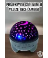 Yıldız Yansıtmalı Projeksiyon Gece Lambası Şarjlı Taşınabilir