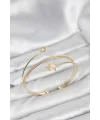 Yıldızlı Model Pirinç Gold Renk Kadın Bileklik